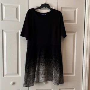 Apt. 9 Black Short-Sleeve Ombre A-Line Mini Dress